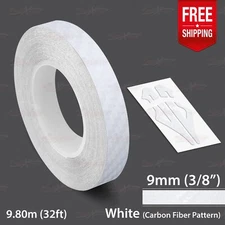 CARBON FIBER WHITE 3/8" 9mm Roll PIN STRIPE PinStriping TAPE Decal Vinyl Sticker