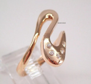 Authentic 1Ct Lab Created Diamond Round Freeform Engagement Ring 14K Rose Gold Plated
