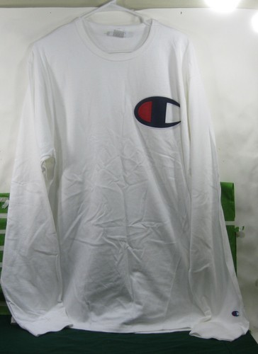 NEW CHAMPION WHITE  LONG SLIVERS 100% COTTON SHIRT  MEN SIZE XXL ***