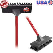 Heavy Duty Multi Surface Floor Scrub Brush Steel Handle Cleaning Tool
