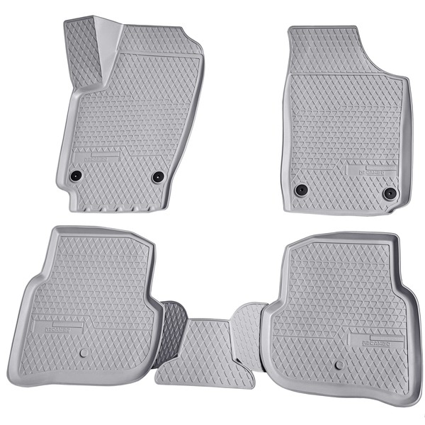 3D Gummi Fussmatten FüR Skoda Fabia | NJ | Ab BJ 2014> | Grau Mit Rand-image