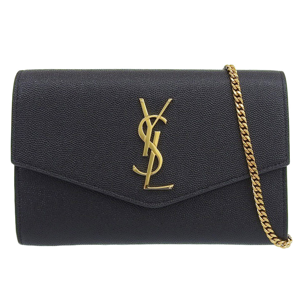 Borsa pochette SAINT LAURENT ChainShoulder 2WAY borsa a tracolla pelle nera