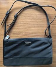Designer Furla mini bag black ideal for formal events, weddings, ceremonies