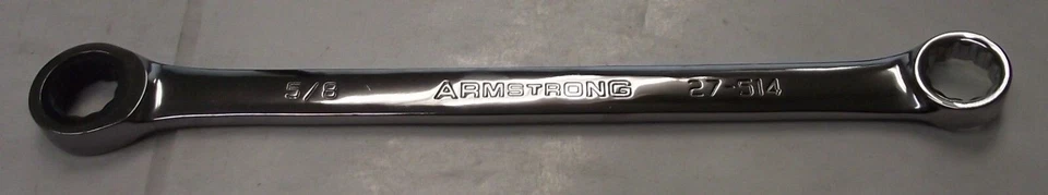 Llave de trinquete Armstrong 27-514 5/8" 12 puntos pulido completo doble caja EE. UU. Foto 3 de 3