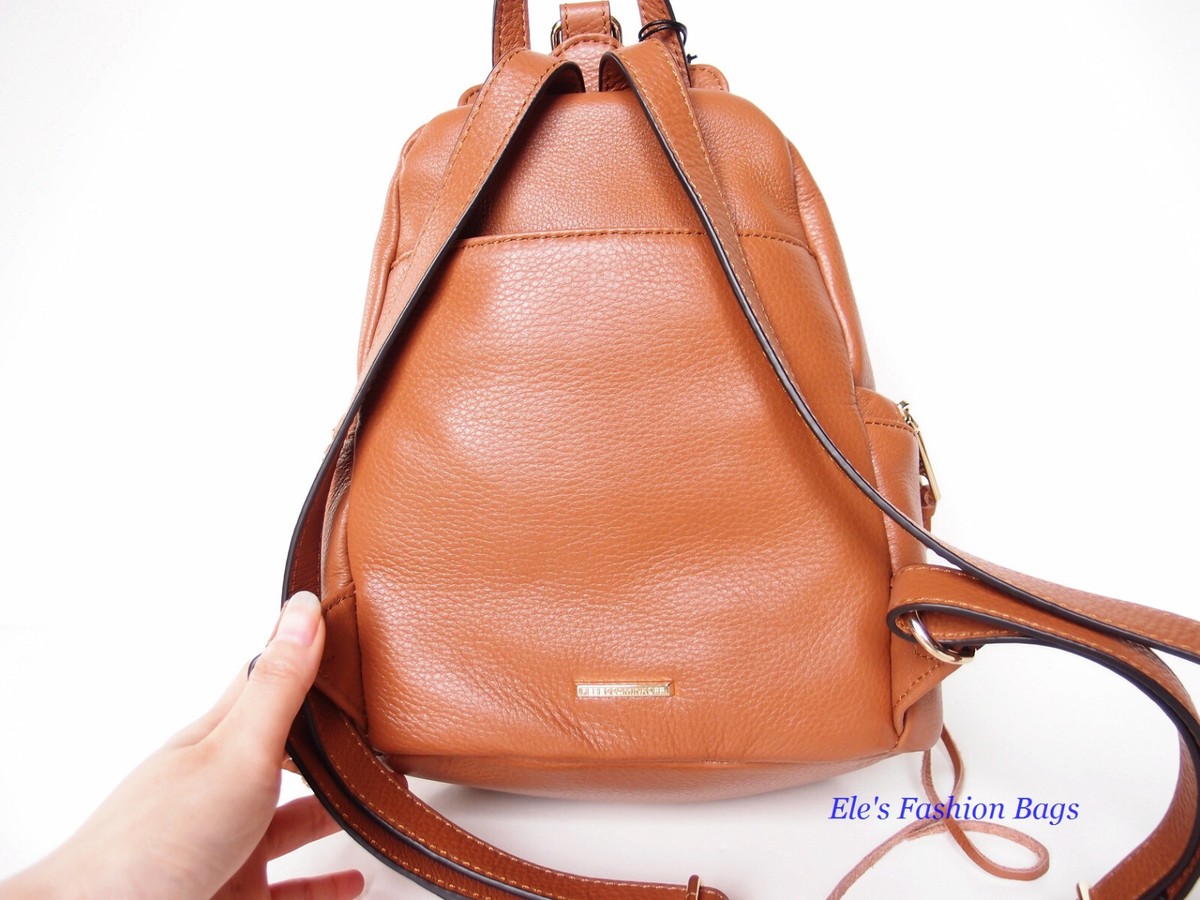NWT REBECCA MINKOFF Julian medium Leather Backpack Caramello  display picture 1