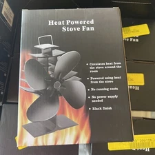ZHENGXOO Heat Powered Stove 4 Blade Quit Fan Flue Pipe Stove Fan Heater 600A2