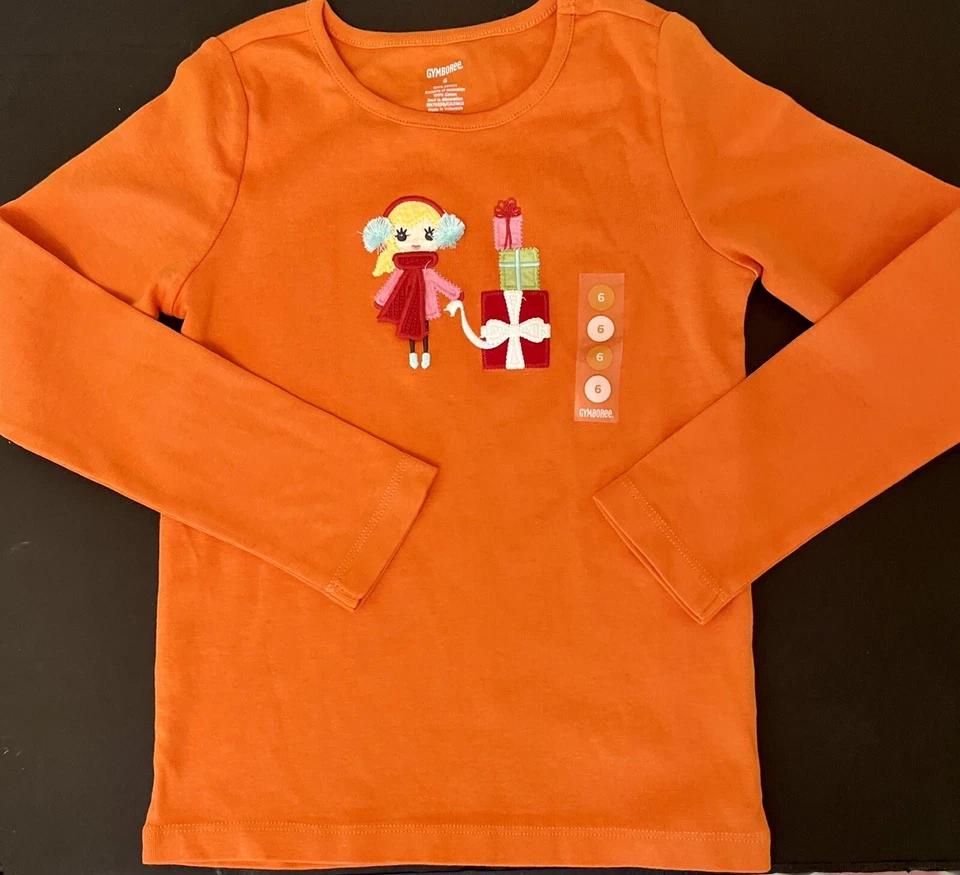 NWT Girls 6 Gymboree COZY CUTIE Light Blue/Orange Fleece YOGA PANTS & Top 2pc - Image 4 of 4