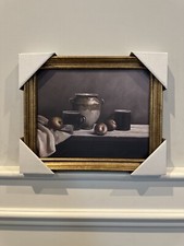 12" x 10" MOODY STILL LIFE Framed WALL ART Canvas Threshold STUDIO MCGEE Gold