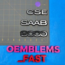 1994-1998 Saab 9000 Cse Oem Factory Silver Rear Trunk Hatch Deck Lid Emblem Set