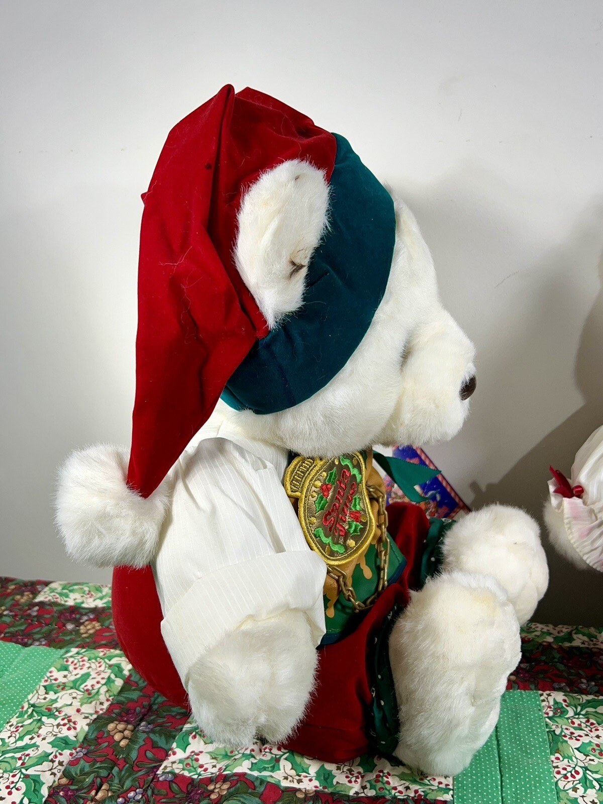 1995 Kmart Christmas Bear Set White Collectible Plush Preowned eBay