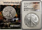 2022 American Eagle S$1 MS70 NGC US States Series Vermont w/ Card