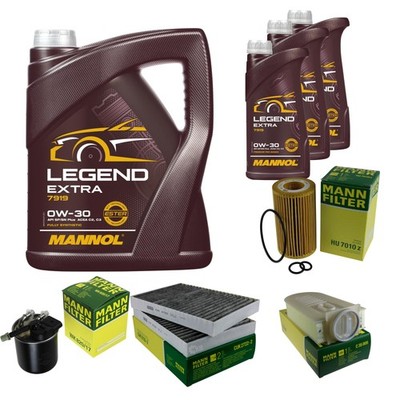 MANN-FILTER Inspektionspaket 8 L MANNOL Legend Extra 0W-30 für Mercedes-Benz