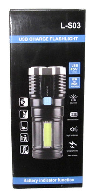 High Power Flashlight 5 V Rechargeable Adjustable Brightness L-S03 USB Charging