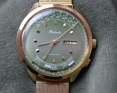 Wrist Watch RAKETA College Perpetual Calendar Vintage Soviet Mechanical c.2628.H