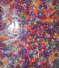 Plastic Pony Round Beads Multicolor Transparent 9mm Jewelry Making
