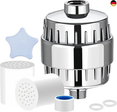 36 Stage Shower Head Filter with 2 Filter Cartridges - Duschfilter to Remove