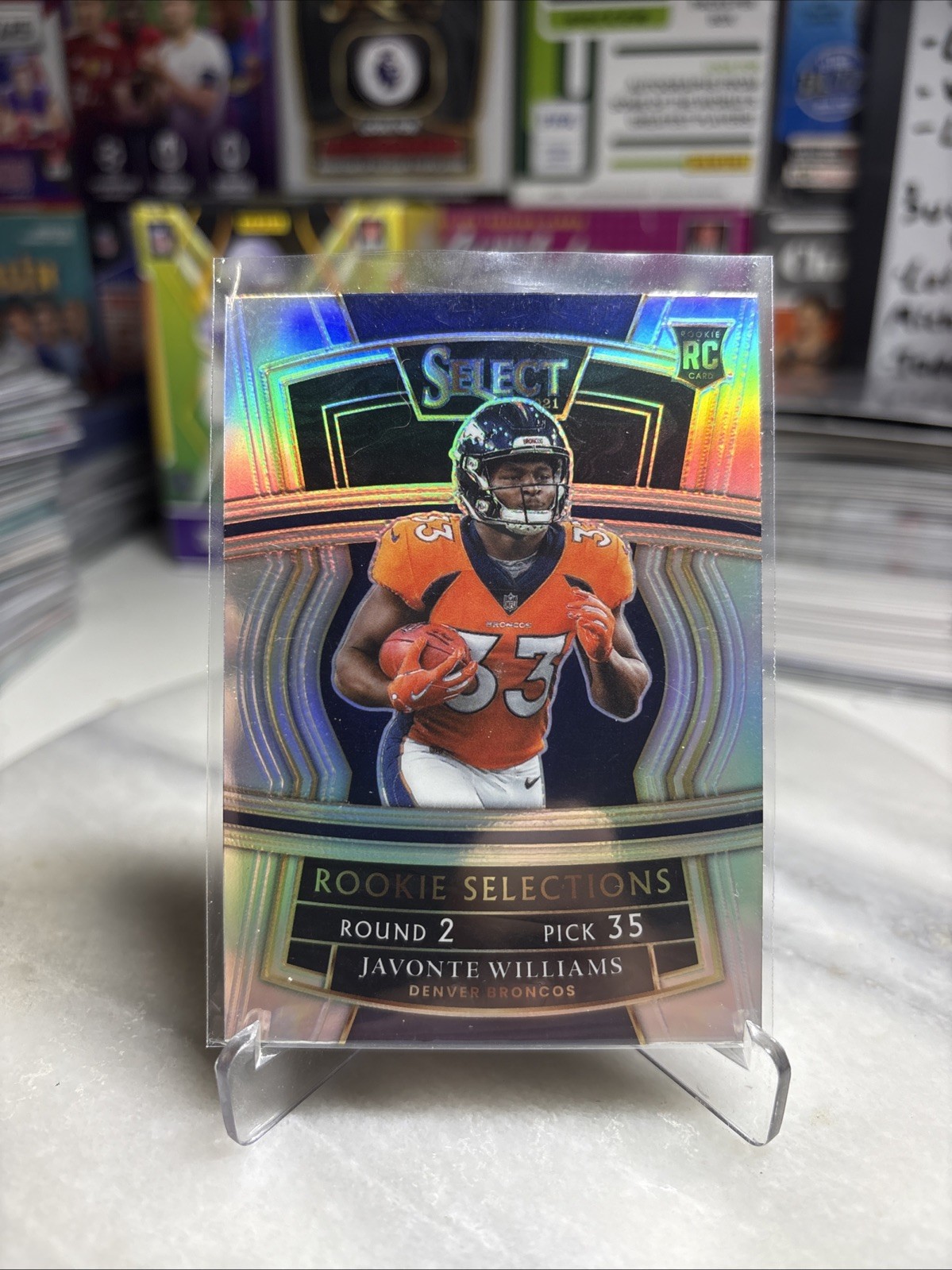 2021 Panini Select Rookie Selections Silver Prizm Javonte Williams #RS-19 RC