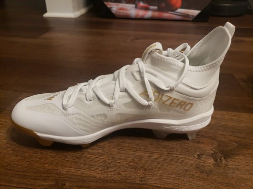 Sz 11.5 Adidas ADIZERO Afterburner NMV TPU Baseball Cleats Men White Gold GZ6513 - Picture 2 of 10