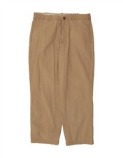 IZOD Mens Straight Chino Trousers W38 L32 Beige Cotton AK07