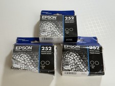 Lot Of 3 Epson 252 BLACK Ink CARTRIDGES 2 Cartridges In Each Expires 06/2026