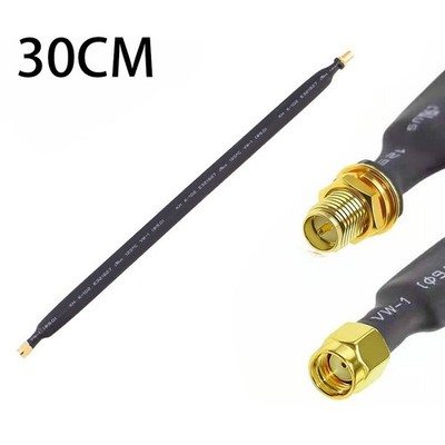 RP-SMA, Helium Ultra Low Loss 30cm Flat Coaxial Cable Extension Pigtail
