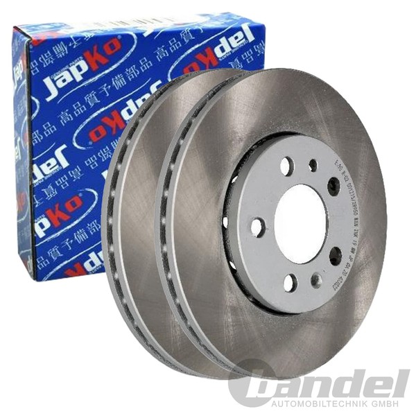 2X Japko Bremsscheiben Vorne 256Mm BelÜFtet Passend FÜR Audi A1 A2 A3 Seat-image