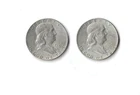 1960 Franklin Silver Half Dollar Lot Of 2 90% Silver  0.723 SW