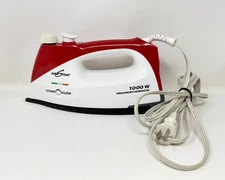 Euro Steam 1000W Stone Glide Iron Pressurized generator Model 6198 Red TESTED
