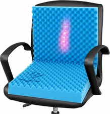 Egg Crate Foam Seat & Back Cushion Pad 32x18x3in Wheelchair Office Seat Support