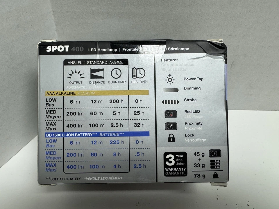 Faro Black Diamond Spot 400 oliva oscuro 400 lúmenes doble combustible UPC 793661519751 Foto 3 de 4