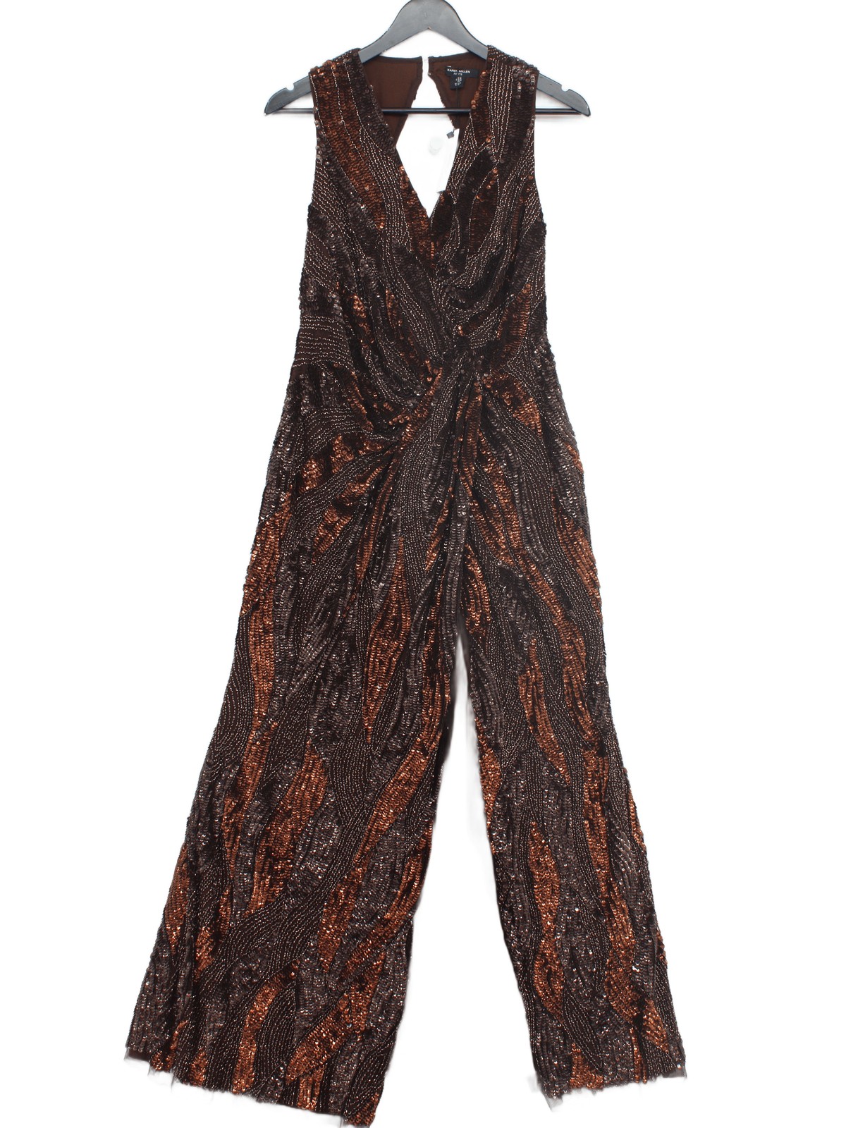Karen Millen Maxi Dress UK10 in Brown RRP £359