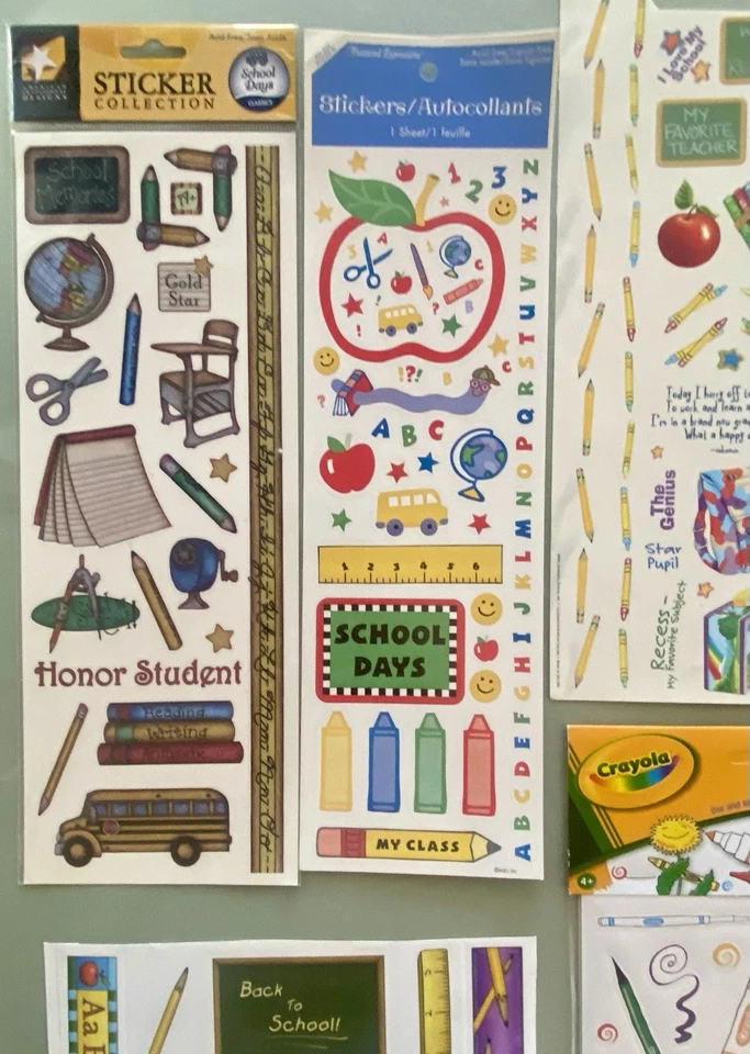 SALE! Large Lot of School Stickers! 22 Sheets! Crayola, Recollections, Etc - Image 2 of 4
