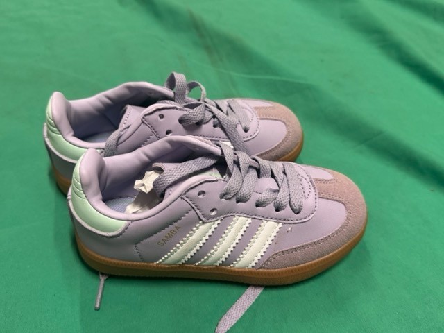 Adidas Samba OG Kids Trainers UK 10K Light Purple White Gum Sole New No Box image 4