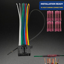 NEW WIRE HARNESS FOR JVC KW-V350BT KWV350BT Car Receiver Kit With Connectors