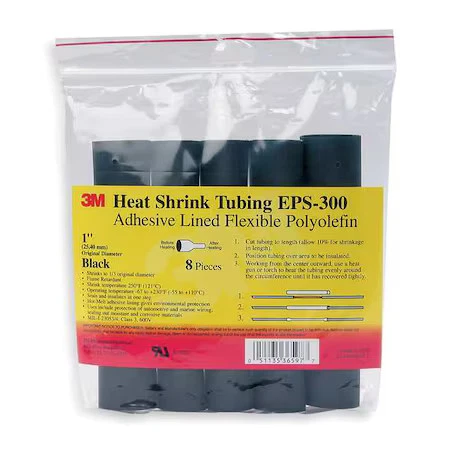 Tubo Termoretraibile 3M FP-301 Nero 3/32'' (2,38mm) Lunghezza 48'' &ndash; Poliolefina