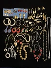 Huge Lot 35 Vintage Costume Jewelry Avon Pierced Earrings Necklaces All Wearable