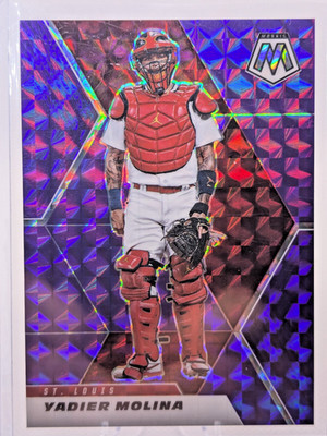 2021 Panini Mosaic - Reactive Blue Mosaic #189 Yadier Molina /49 LOW POP