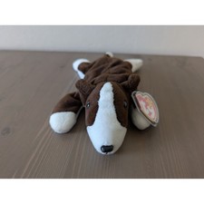 Ty Beanie Baby Bruno the Dog Brown White Bull Terrier Vintage Plush Toy Sensory
