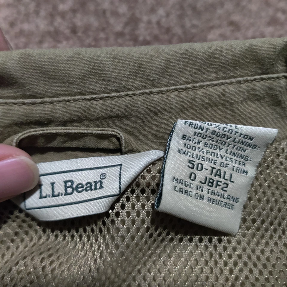 Abrigo Deportivo LL Bean Hombres 50 T Bronceado Blazer Safari Chaqueta de Campo Militar Parche en el Codo Foto 2 de 4
