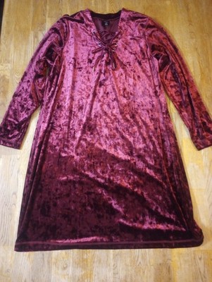 Women's Crushed Velvet Dress 0X Witchy Fairy Goth Whimsical