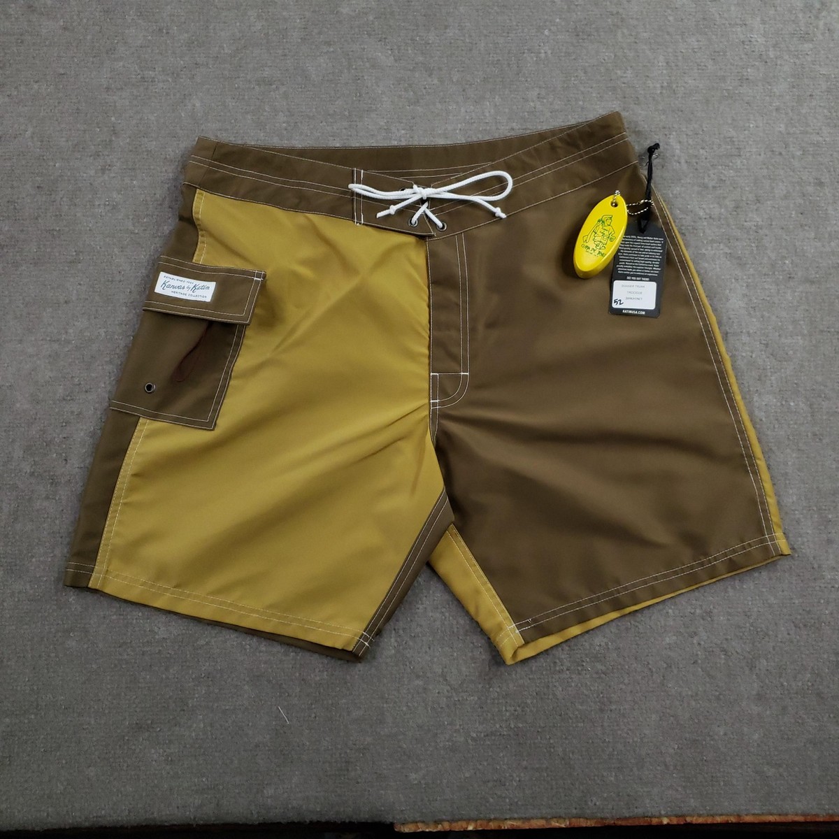 Kanvas By Katin Dogger Trunk Board Shorts Mens 31 Brown Colorblock
