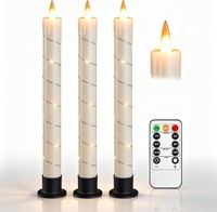 Da by 3 StüCk Elfenbein LED Stabkerzen Mit Feenlichtkette, Realistische