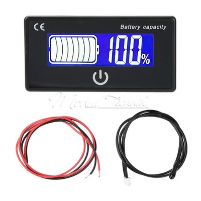 Battery Indicator Percentage DC 8-100V Battery Voltage Temperature Tester Meter