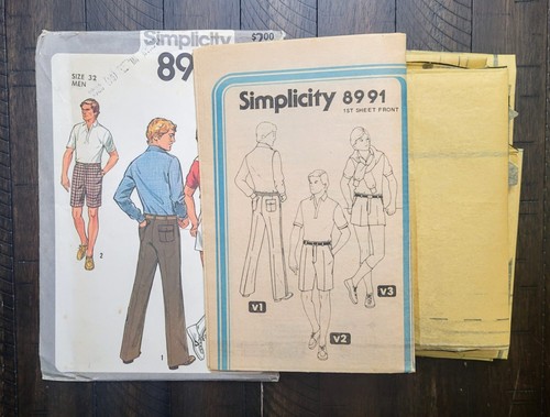 Vintage Simplicity Men's Pants in 3 Lengths Pattern #8991 Size 32 CUT - Picture 5 of 6