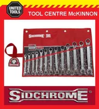 SIDCHROME SCMT22211 13pce PRO SERIES RATCHET RING & OPEN END A/F SPANNER SET