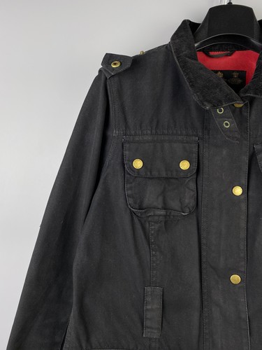 Barbour International Wax Cotton Button Zip Jacket Size M / L - Picture 4 of 21