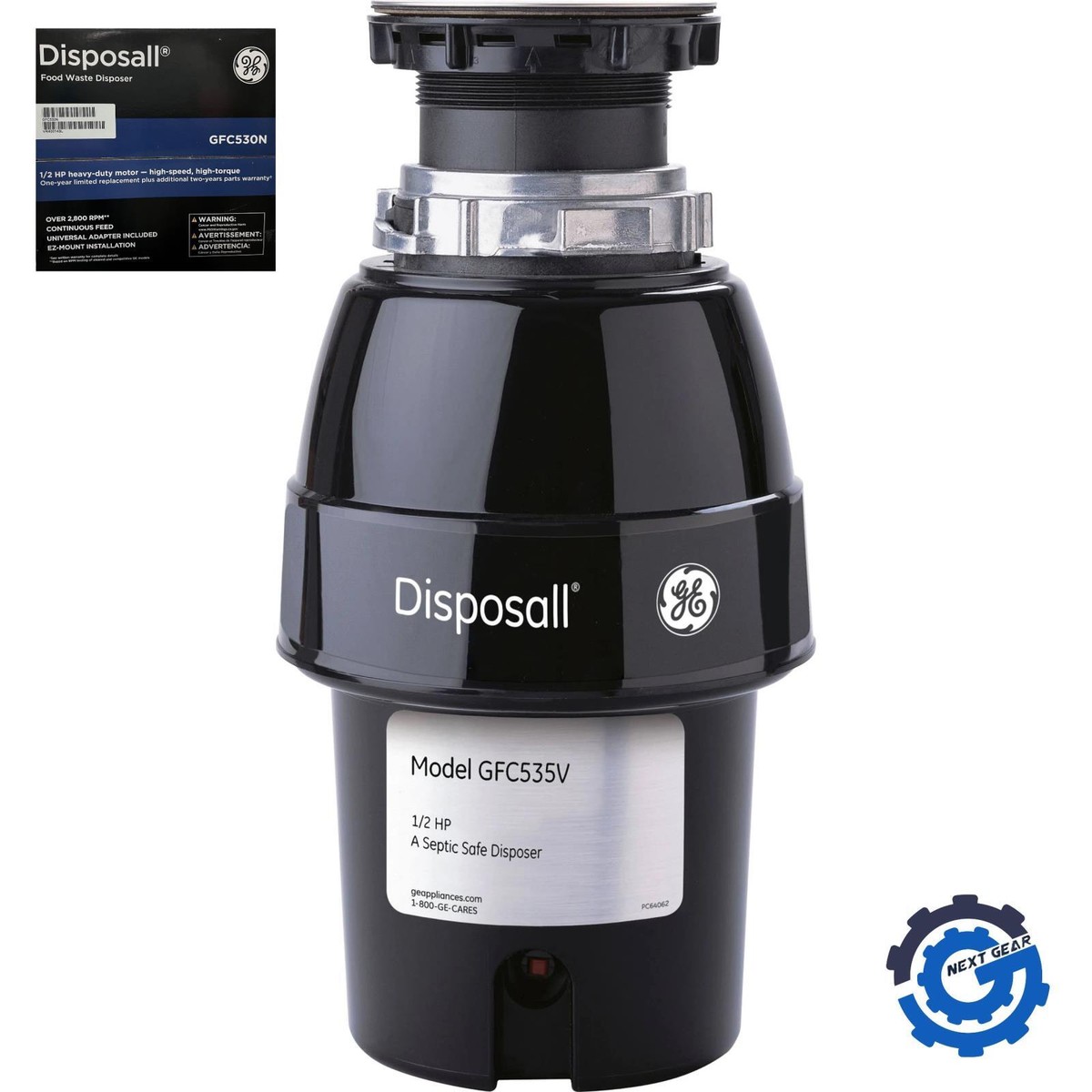 GE 1/2-HP Continuous Feed Noise Insulation Garbage Disposal GE 1/2-HP Continuous Feed Noise Insulation Garbage Disposal