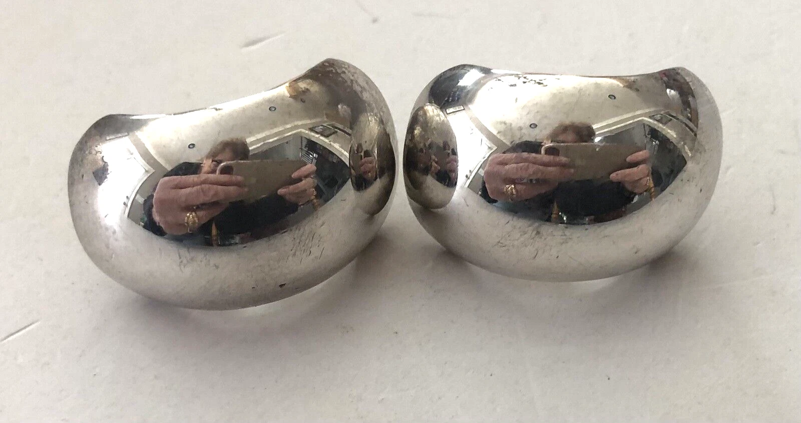 Boucles d'oreilles Christian Dior Sterling épais Huggie Hoop Allemagne