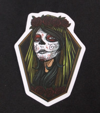 Sugar Skull Day Of The Dead Beauties Sticker 2.5" x 1.78" I 
