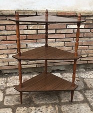 Angoliera mobile ingresso in etagere  vintage modernariato in legno formica 1970